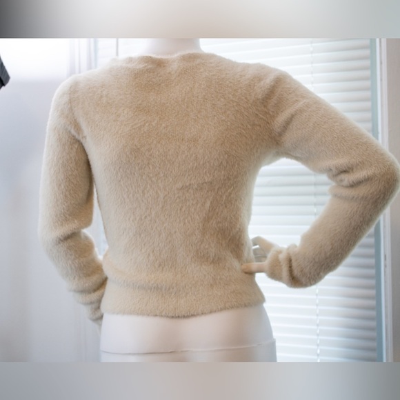 Abercrombie & Fitch Soft Eyelash Button-Down Cream Cardigan Women's Sweater Sz S - Picture 6 of 11